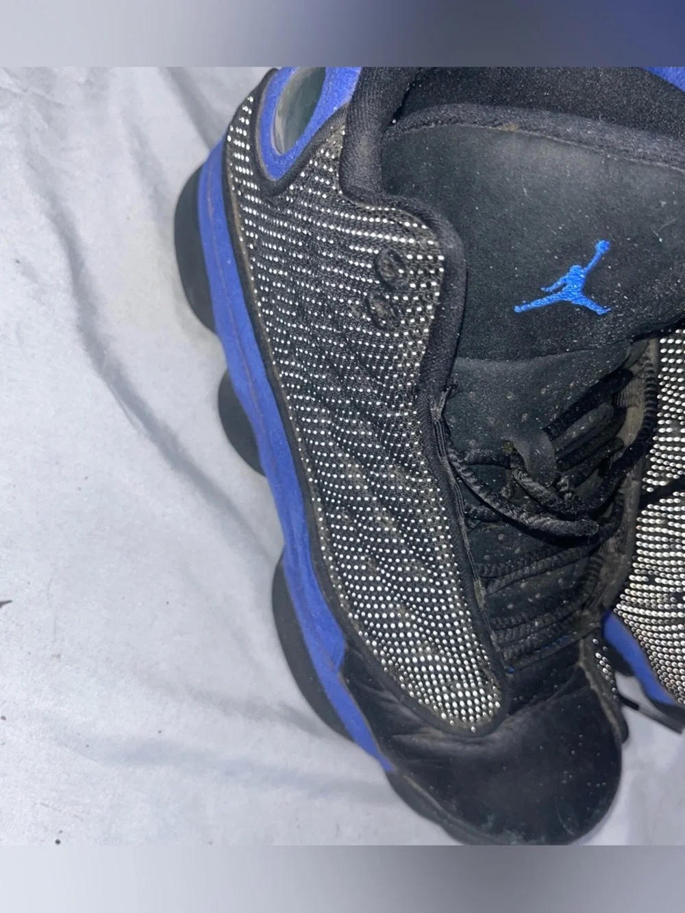 Jordan Men's Black & Royal Blue Sparkle Basketball Sneakers